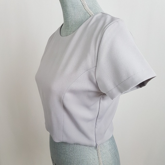 Irada Grey Crop Top Blouse size M - Picture 5 of 6